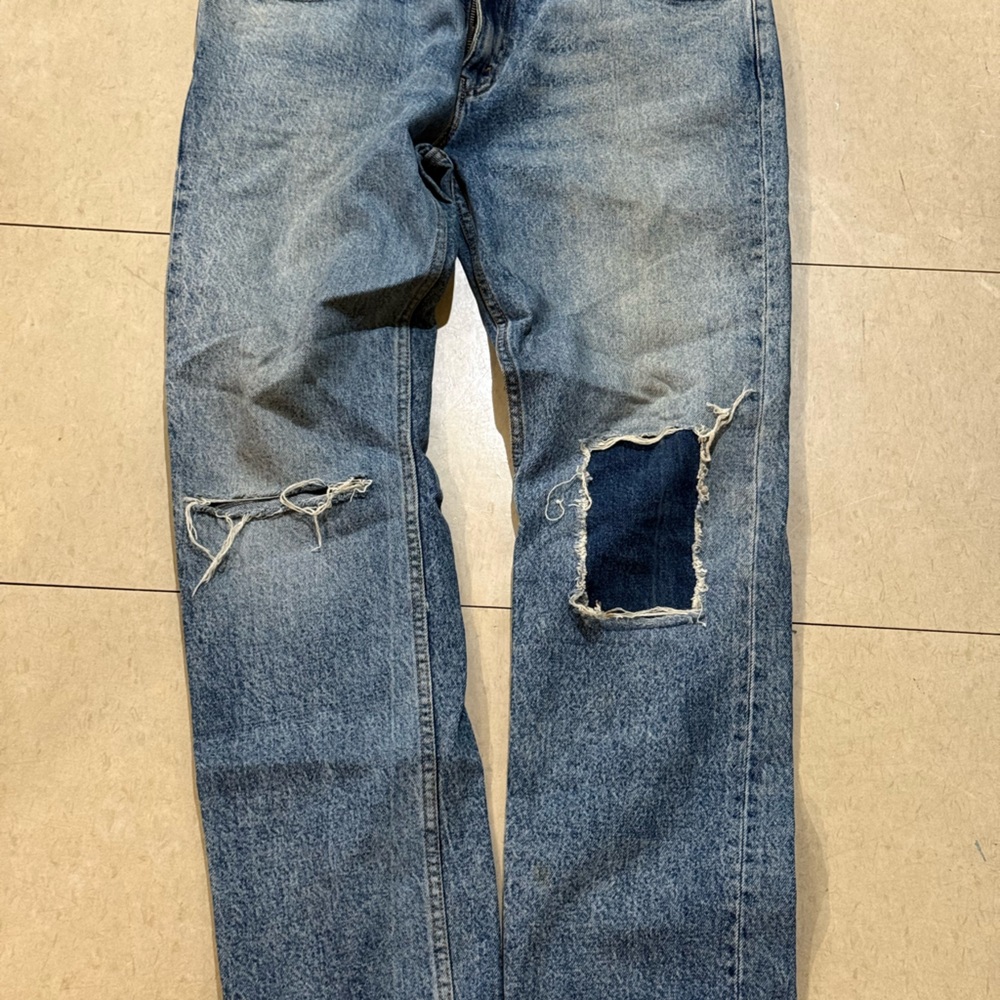 Men's Levi’s 511 Distressed Patchwork Medium Blue… - image 1